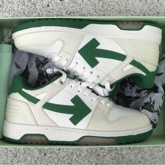 White and Green Sneakers